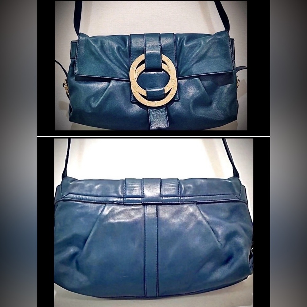 Bvlgari“Chandra “ Crossbody Bag Blue Teal /Great Preowned Condition/DB